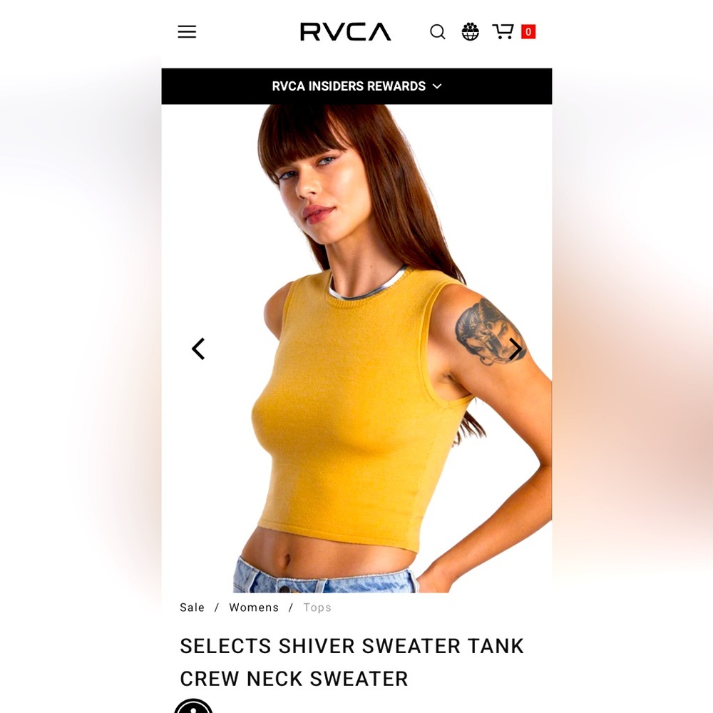 RVCA
SELECTS SHIVER SWEATER 
TANK CREW NECK SWEATER